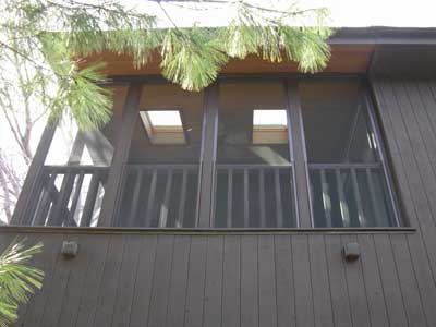 screened-in porch off master bedroom area